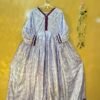 Girls silk long frock lite purple embroidered new design